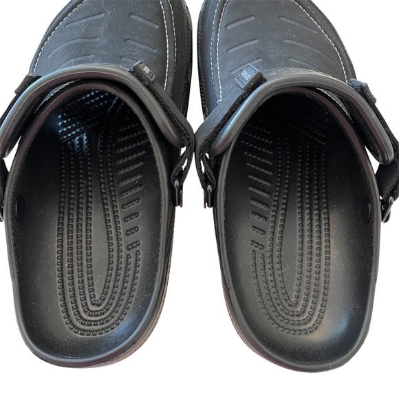 CROCS Mens 8 Yukon Vista Sling Back Slip On Clog Black Faux Leather Non Slip main image 8